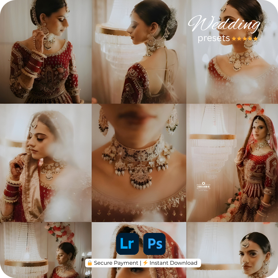 200 WEDDING CINEMATIC LIGHTROOM PRESETS (MOBILE + DESKTOP) + 25 CINEMATIC LUTS - TRENDING 2026