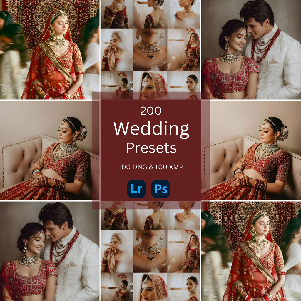 200 WEDDING CINEMATIC LIGHTROOM PRESETS (MOBILE + DESKTOP) + 25 CINEMATIC LUTS - TRENDING 2026